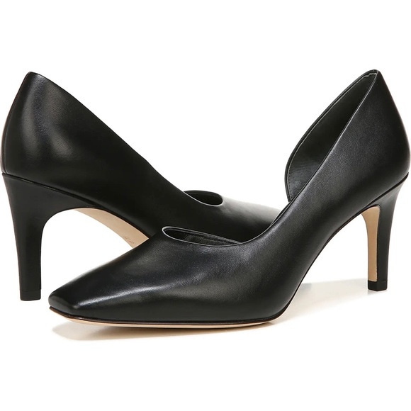 VINCE Tiana Pointed Toe Leather Pumps in Black Size 39 - Picture 3 of 6